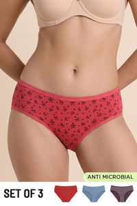 Zivame Regular Rise Full Coverage Hipster Panty (Pack of 3) - Multicolor — thumbnail 1